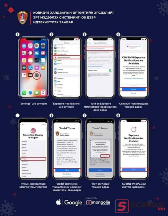 Өнөөдрөөс та бүхэнд Ковид 19-ийн Notification ирнэ